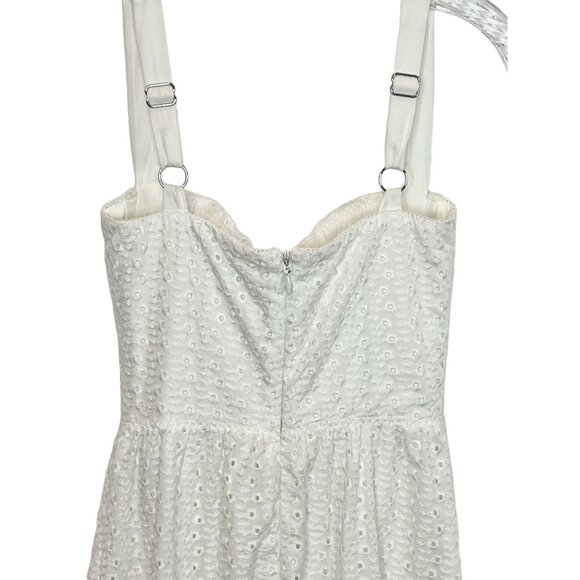 HOUSE OF CB Elia floral-print stretch-cotton midi dress in WHITE BRODERIE - XS - Picture 5 of 8